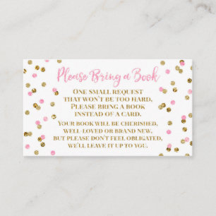 Babydusche Buchungsanfrage Pink Gold Confetti Begleitkarte