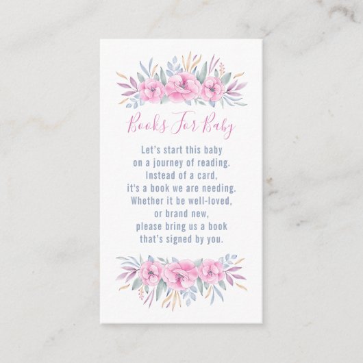 Babydusche Buchungsanfrage Rosa Blume Wasserfarbe Begleitkarte (Vorderseite)