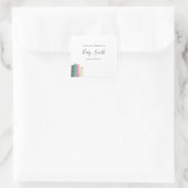 Babydusche Buchzeichen-Aufkleber Quadratischer Aufkleber (Tasche)