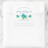 Babydusche Buchzeichen / Meeresschildkröten Quadratischer Aufkleber (Tasche)