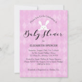 Babydusche Bunny Lila Baby Dusche Einladung (Vorderseite)