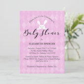 Babydusche Bunny Lila Baby Dusche Einladung (Stehend Vorderseite)