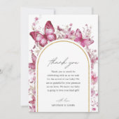 Babydusche Butterfly Danke Karte (Vorderseite)