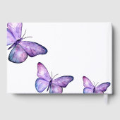 Babydusche Butterfly Elegant Lila Gästebuch (Rückseite)