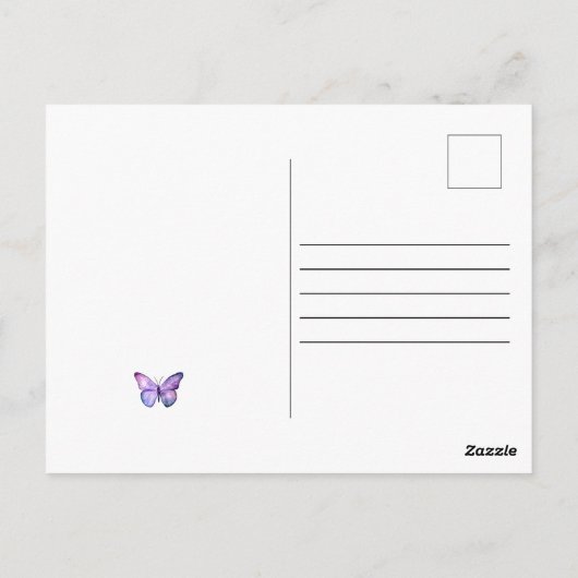 Babydusche Butterfly Elegant Minimalistisch einfac Postkarte (Rückseite)