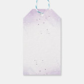 Babydusche Butterfly Elegantes Lila Blumenmuster Geschenkanhänger (Rückseite)