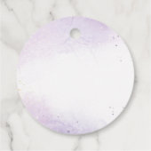 Babydusche Butterfly Elegantes Lila Blumenmuster Geschenkanhänger (Rückseite)