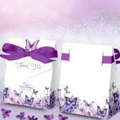 Babydusche Butterfly Elegantes Lila Blumenmuster Geschenkschachtel