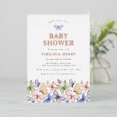 Babydusche Butterfly Folieneinladung (Stehend vorne)