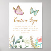 Babydusche Butterfly Garden Custom-Zeichen Poster (Vorne)