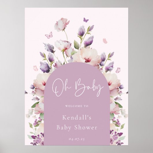 Babydusche Butterfly Garden - Empfang Poster (Vorne)