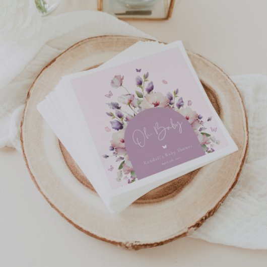 Babydusche Butterfly Garden Serviette