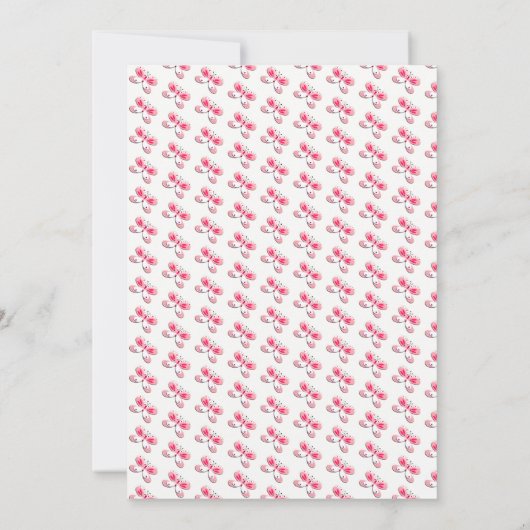 Babydusche Butterfly Pink Baby Girl Bingo Card Einladung (Rückseite)