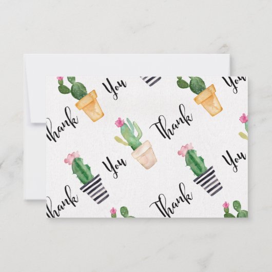 Babydusche Cactus Pots Danke, Karte (Rückseite)