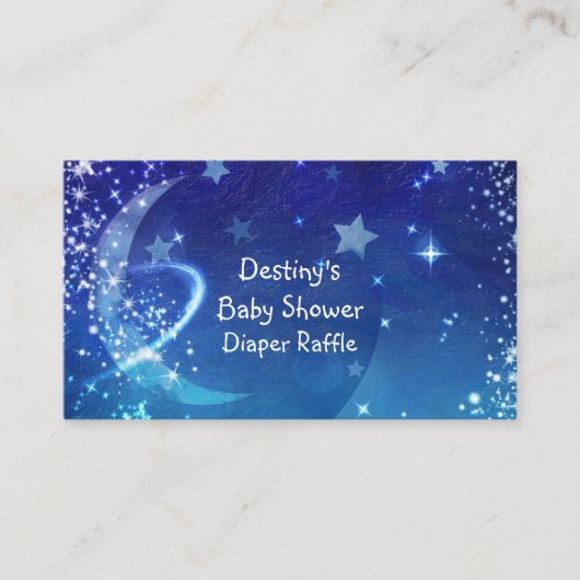 Babydusche Celestial Moon Sparkle DIAPER RAFFLE Begleitkarte (Vorderseite)
