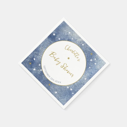 Babydusche Celestial Star Watercolor Personalisier Serviette (Ecke)