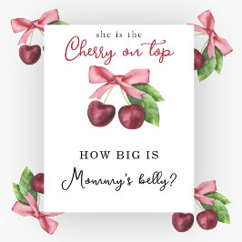 Babydusche Cherries - Wie groß ist Mama's Bauch Poster