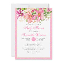 Babydusche Chic Blume Bouquet Pink Niedlich