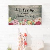 Babydusche Chic Blume String Lights Rustikales Hol Banner (Insitu)