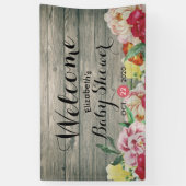 Babydusche Chic Blume String Lights Rustikales Hol Banner (Vertikal)