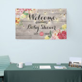 Babydusche Chic Blume String Lights Rustikales Hol Banner (Messeveranstaltung)