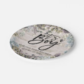 Babydusche Chic florale String Lights Rustikales H Pappteller (Schrägansicht)