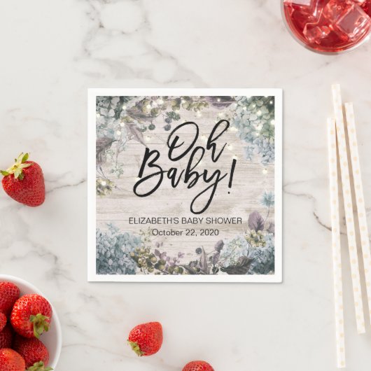 Babydusche Chic florale String Lights Rustikales H Serviette (Beispiel)