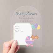 Babydusche Clear Akryllische Einladungskarte 10 Acryleinladungen (Insitu (Handheld))