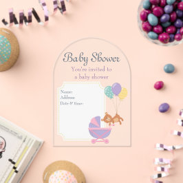 Babydusche Clear Akryllische Einladungskarte 10 Acryleinladungen