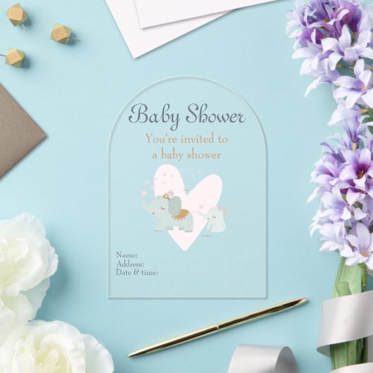 Babydusche Clear Akryllische Einladungskarte 13 Acryleinladungen (Insitu (Hochzeit))