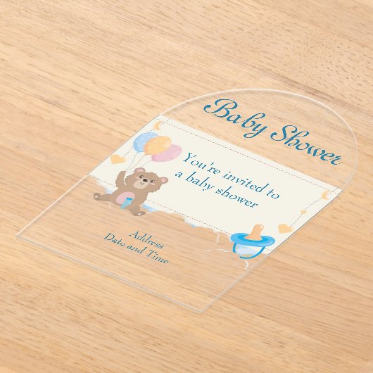 Babydusche Clear Akryllische Einladungskarte 4 Acryleinladungen (Ablage )