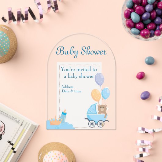 Babydusche Clear Akryllische Einladungskarte 5 Acryleinladungen (Insitu (Feier))