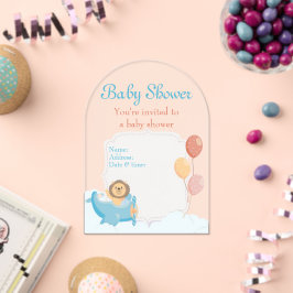 Babydusche Clear Akryllische Einladungskarte 7 Acryleinladungen