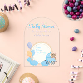 Babydusche Clear Akryllische Einladungskarte 8 Acryleinladungen