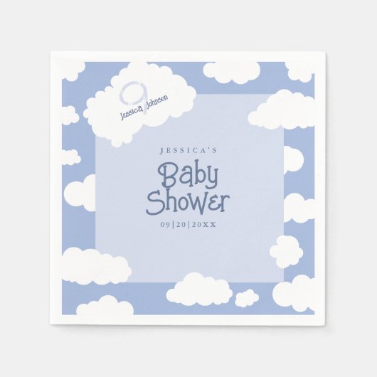 Babydusche Cloud Nine 9 Niedliches Whimsical Party Serviette (Vorderseite)