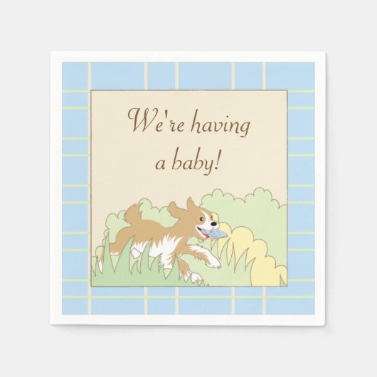 Babydusche Cocktail Napkins/Blau Eine Dusche bauen Serviette (Vorderseite)