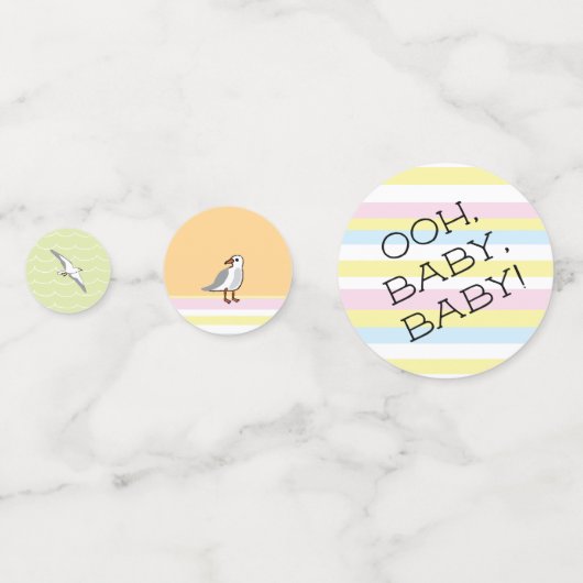 Babydusche Confetti Beach Ball Konfetti (Rückseiten)