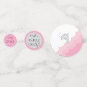 Babydusche Confetti Delphine Rosa und Grau Konfetti (Rückseiten)