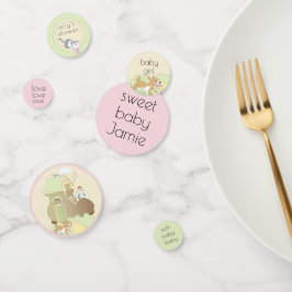 Babydusche Confetti Eine Bibliothek/Rosa bauen Konfetti