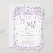 Babydusche Confetti Einladung Lavender & Silver (Vorderseite)