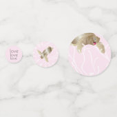 Babydusche Confetti Turtle Pink und Türkis Konfetti (Rückseiten)