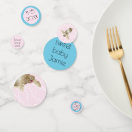 Babydusche Confetti Turtle Pink und Türkis Konfetti