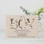 Babydusche Cotton Alphabet Einladung (Stehend Vorderseite)