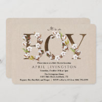 Babydusche Cotton Alphabet Einladung