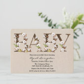Babydusche Cotton Alphabet Einladung (Stehend Vorderseite)