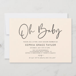 Babydusche Creme Modern Boho Geschlecht neutral Einladung