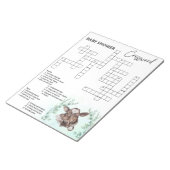 Babydusche Crossword Kuh Calf Game Notizblock (angewinkelt)