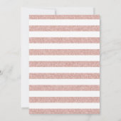 Babydusche Crown Gold & Pink Moderne Streifen Einladung (Rückseite)