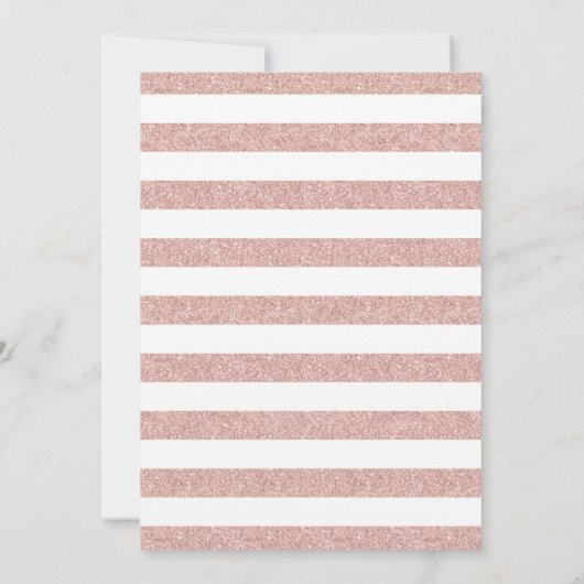 Babydusche Crown Gold & Pink Moderne Streifen Einladung (Rückseite)