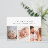 Babydusche Custom 3 Fotos Danke Herz (Stehend Vorderseite)